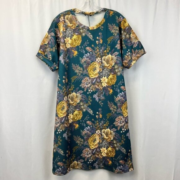 ASOS Curve Dresses & Skirts - Asos Curve Womens A Line Dress Multicolor Floral Stretch Short Sleeve UK 14